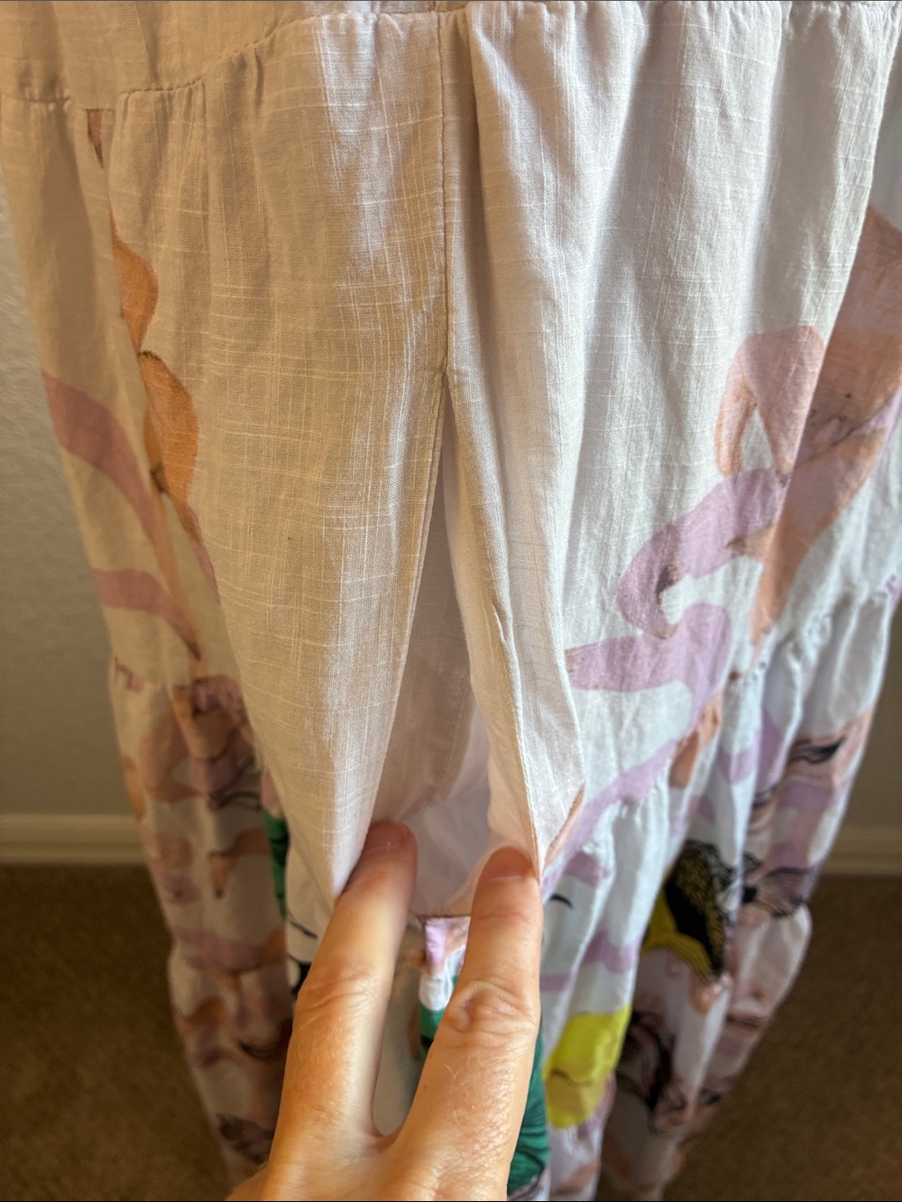 Maeve Pia Binazzi Maxi Dress Pink Vibrant Fish Print Off The Shoulder Tiered S - Picture 8 of 12